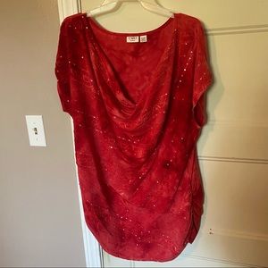 Cato Red Sequined Blouse 18/20W ;